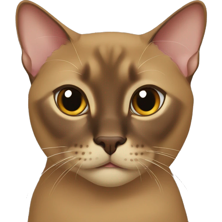 brown Burmese cat (portrait, iOS 17 style, happy) emoji
