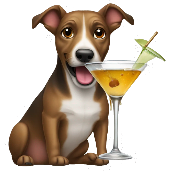 dog drinking martini emoji