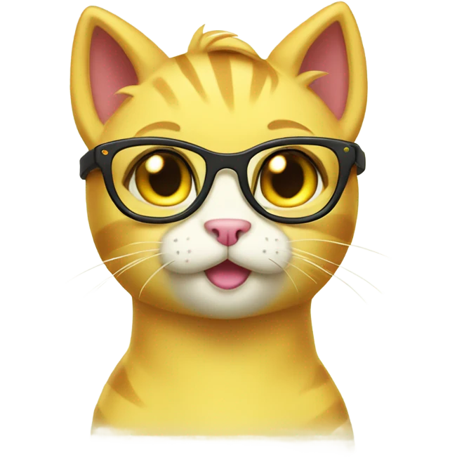 Yellow cat my little pony with glasses  emoji