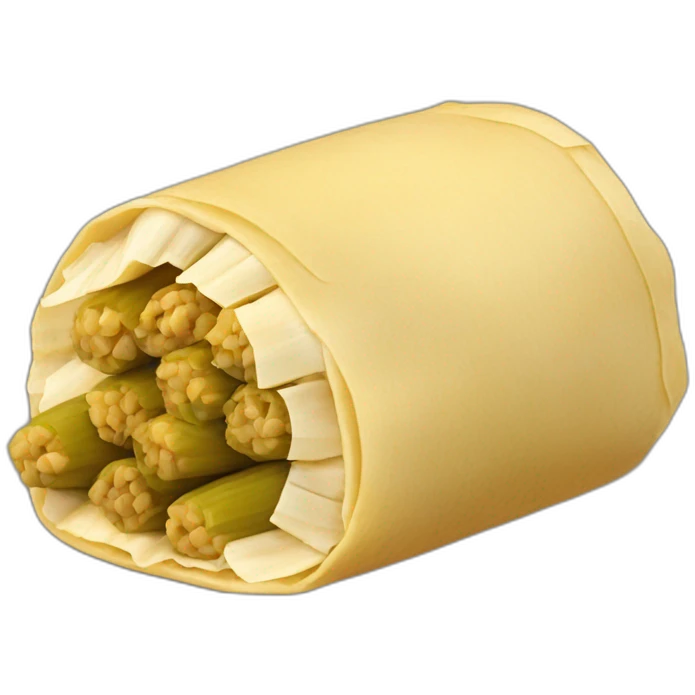 Un tamal con logo de tamales monroy emoji
