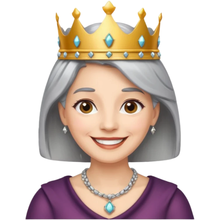gray hair ladies with necklace and crown emoji