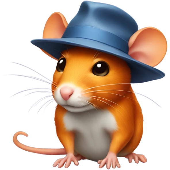 Orange rat  in hat emoji