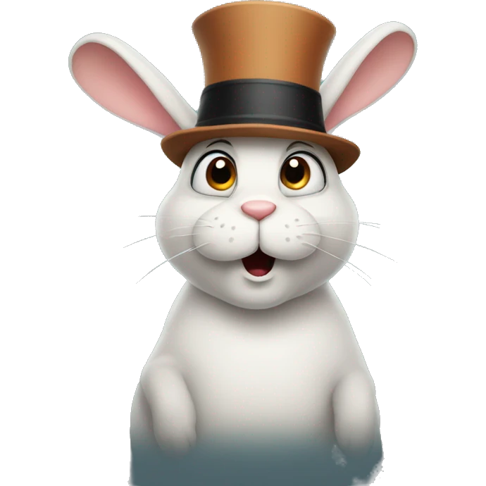 Shocked rabbit wearing a hat  emoji
