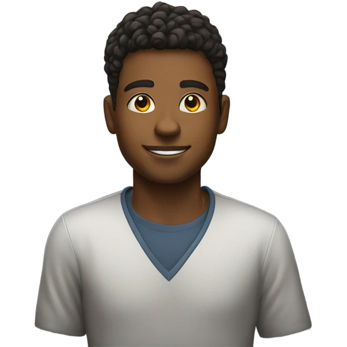 confident young man portrait emoji