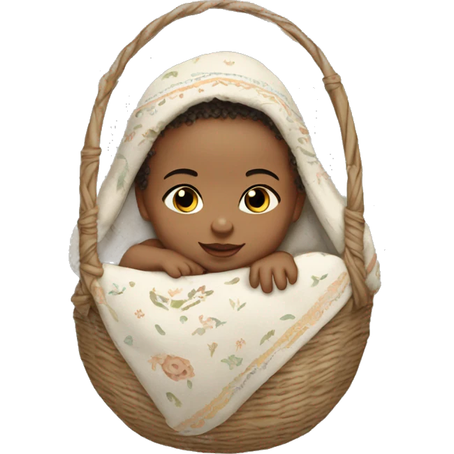 Light skin newborn in boho cradle emoji