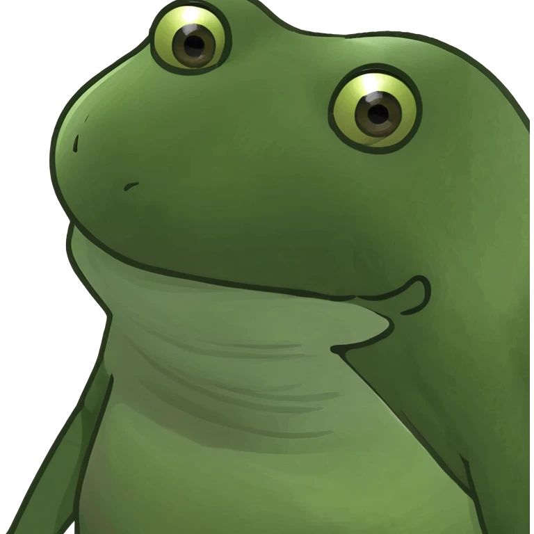 bufo the frog relaxing and enjoying the weekend, cheerful and laid-back emoji