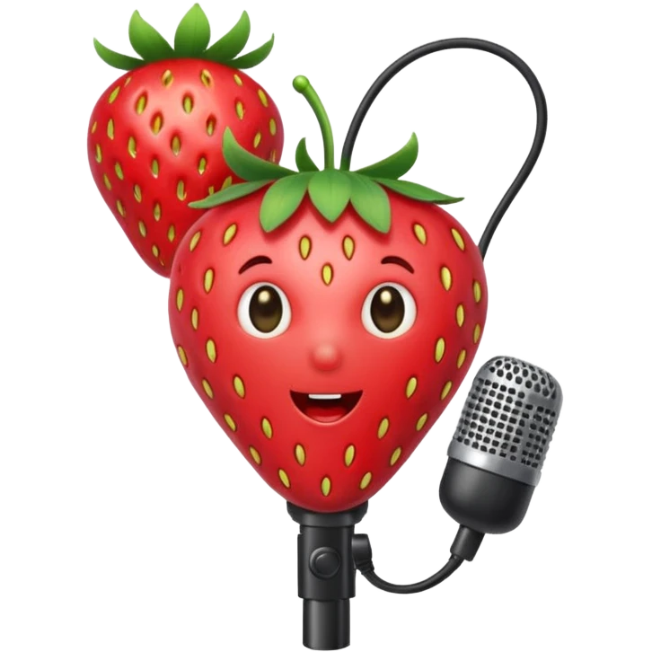 strawberry front the mic emoji