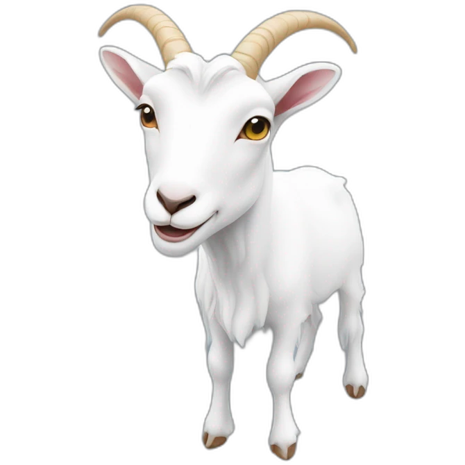 Goat outline white neon  emoji