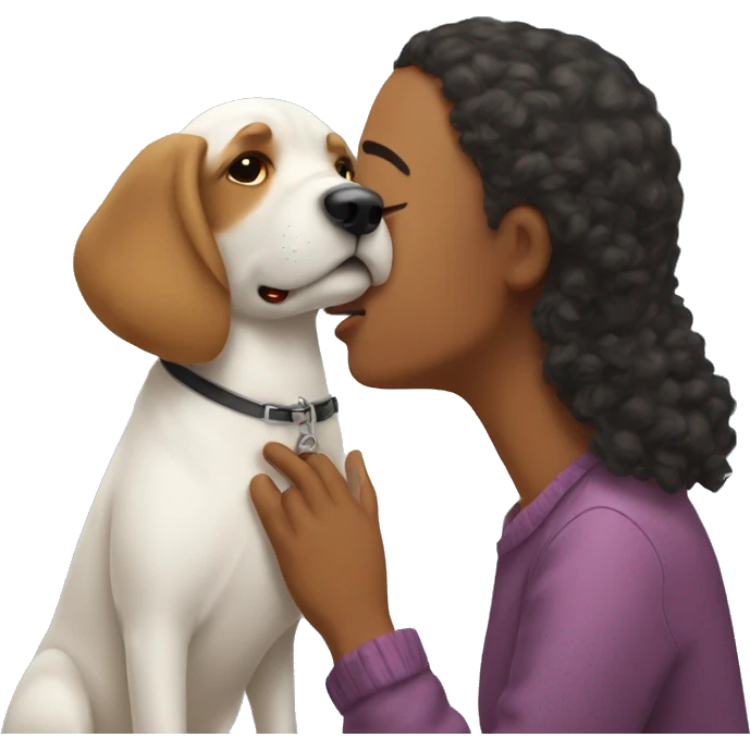 Dog kissing her owner emoji