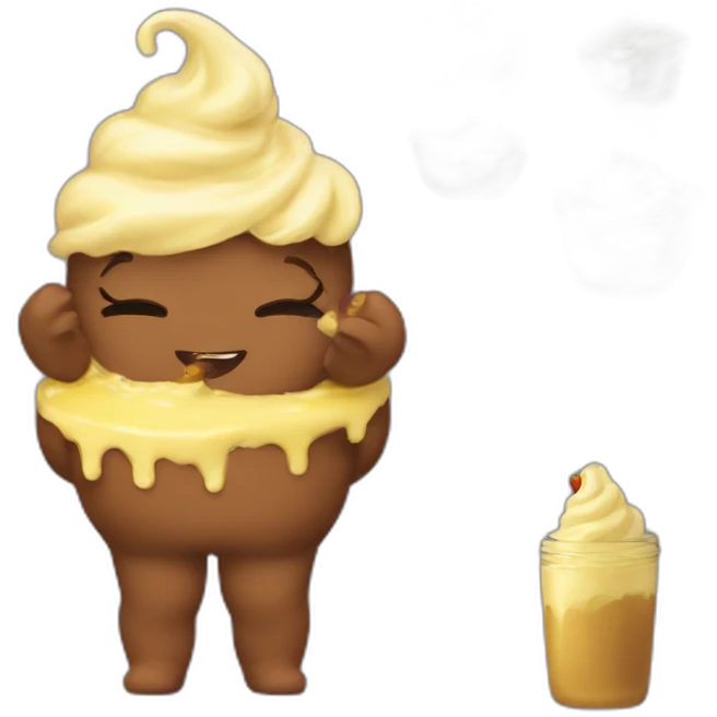 slim thicc with vanilla pudding on her face emoji