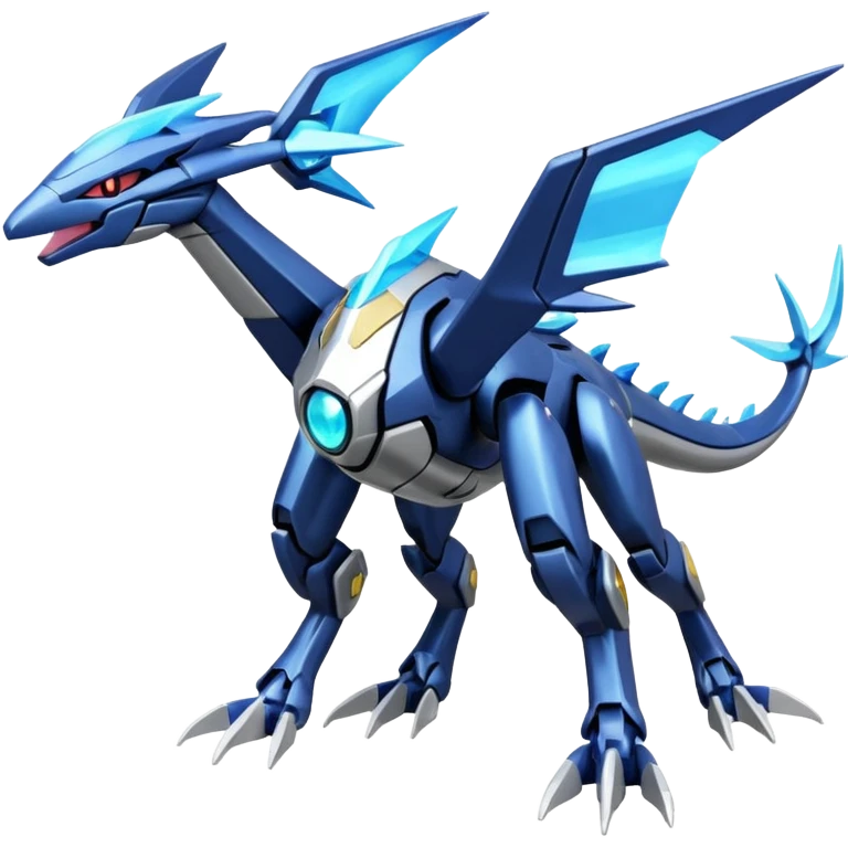 Futuristic Helioptile-Genesect-Kyurem-Dialga-Latios-Miraidon-Pokémon, full body emoji