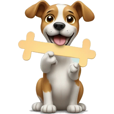 Dog holding up good luck sign emoji
