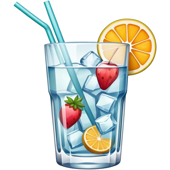 drink with slice of fruit and straw emoji