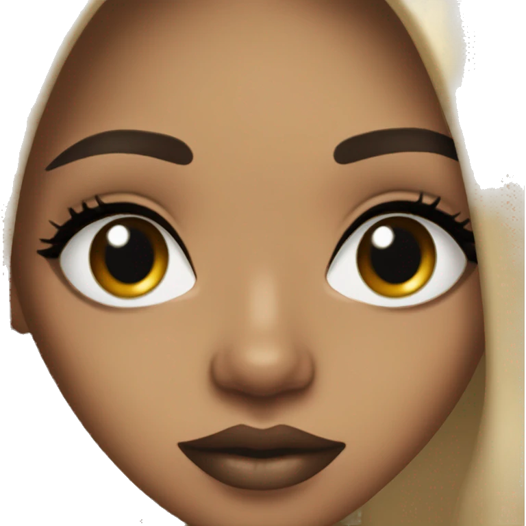 pretty light skinned girl with lashes and brown lip liner black long straight hair  emoji