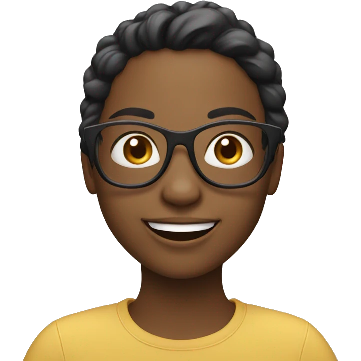 smiling girl with glasses emoji