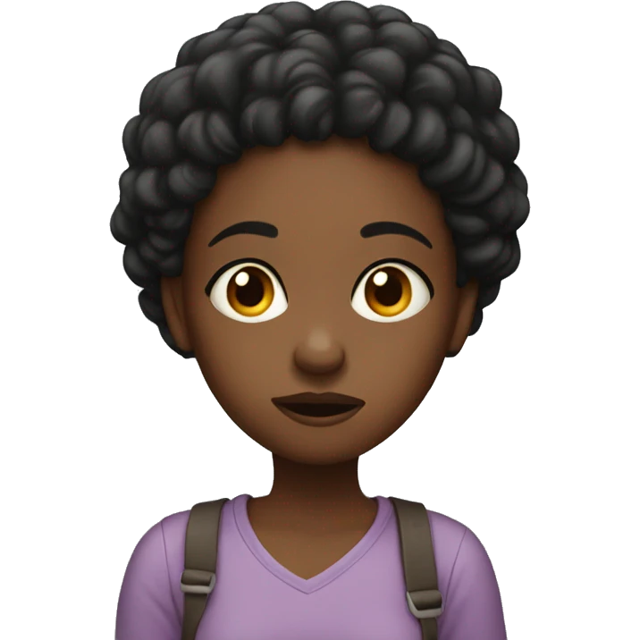 black girl with confused face emoji
