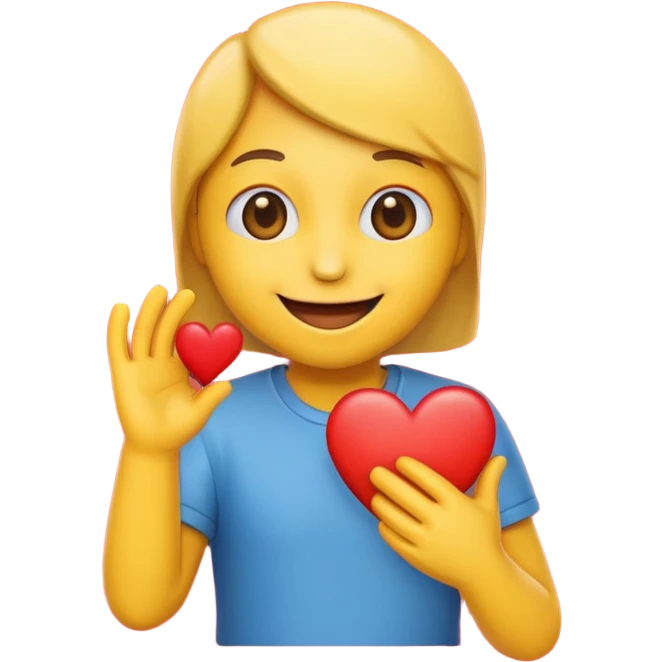 emoji holding red heart emoji
