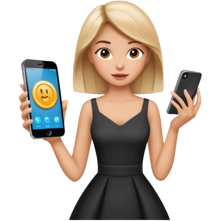 Glam girl tapping a big “buy” button on phone with subtle motion lines — impulsive first-minute shopper emoji