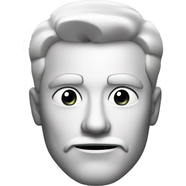Man with sharp jaw in black and white emoji