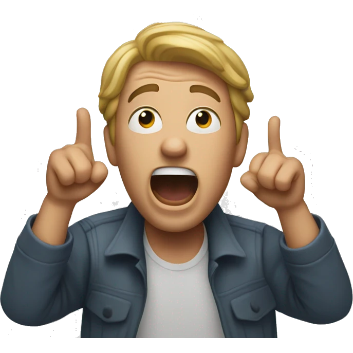 a guy screaming with his hands up emoji