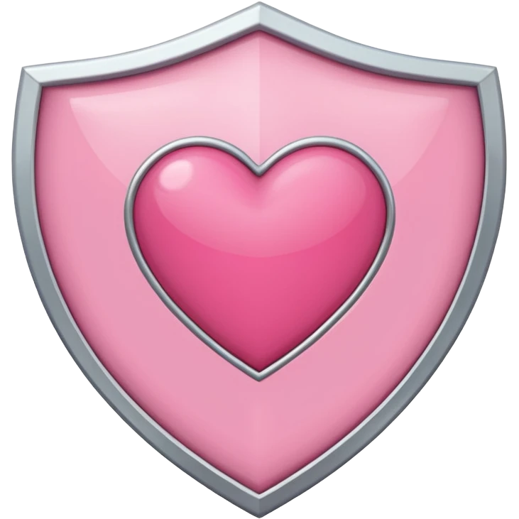 pink shield with white frame and a heart on it emoji