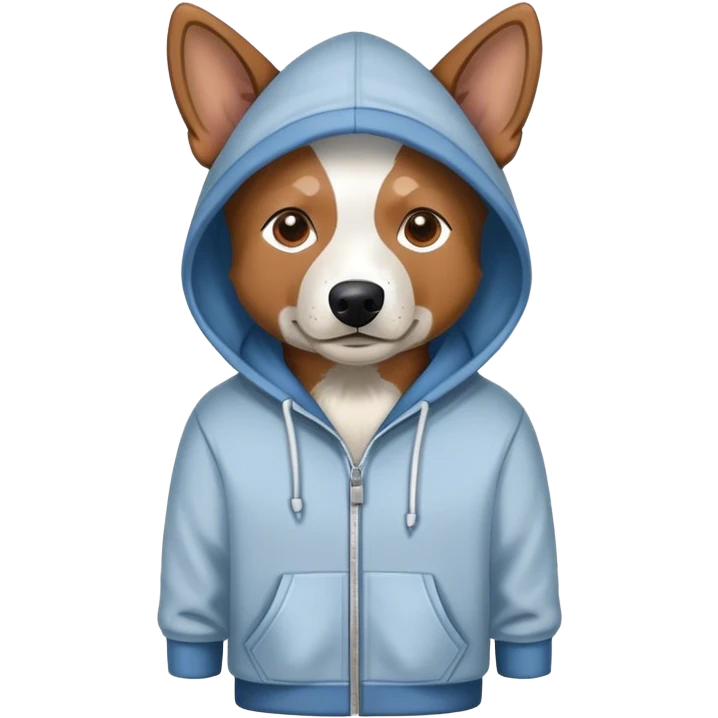 Blue heeler with hoodie emoji