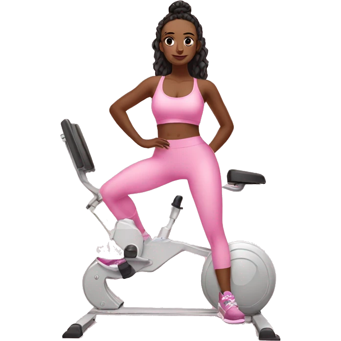 Baddie doing pilates in her pink gym set emoji