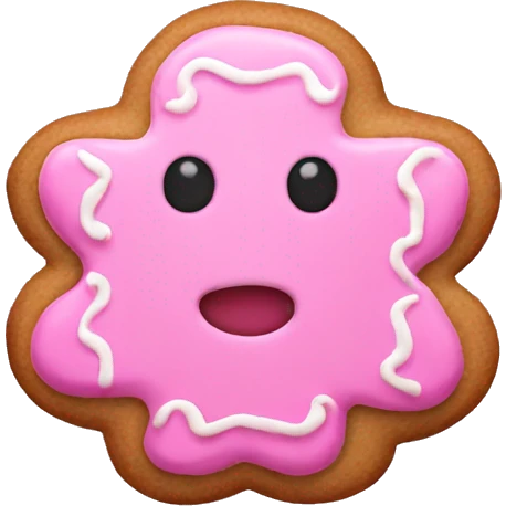 Pink gingerbread cookie emoji