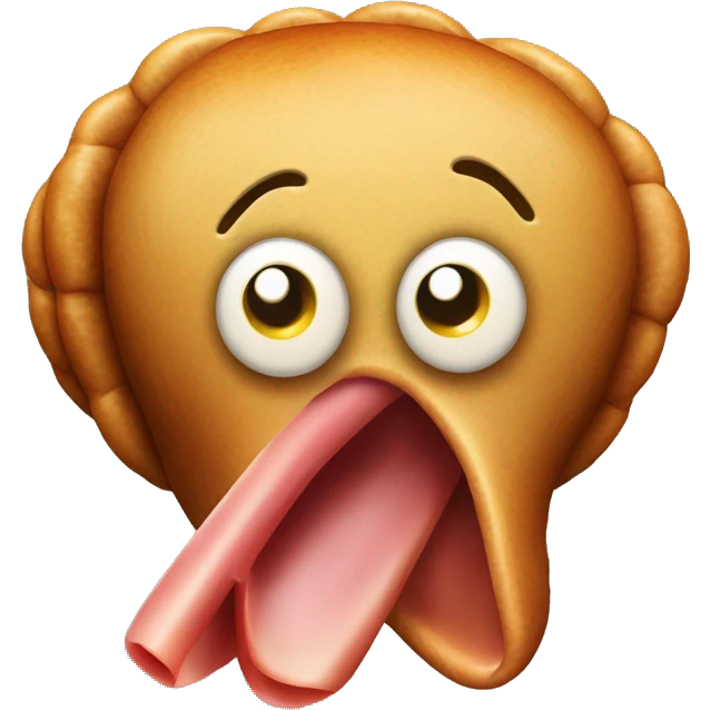 cooked turkey with emoji face tounge sticking emoji