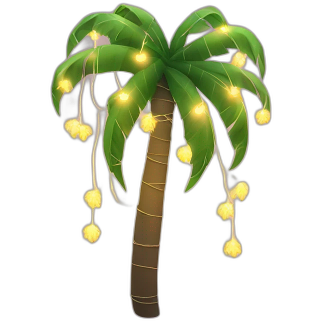 palm tree with string lights emoji