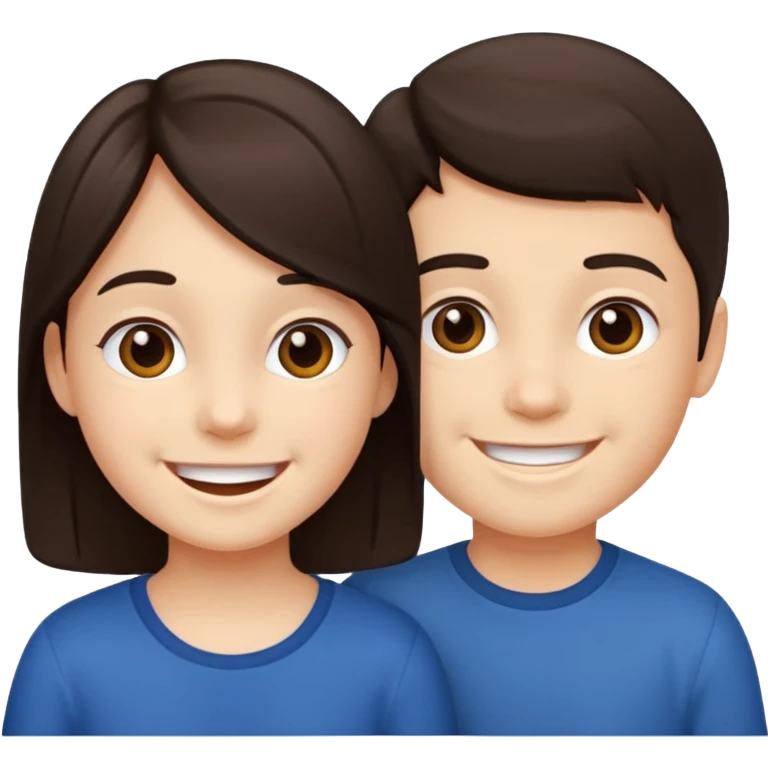 Young kids face darker hair emoji