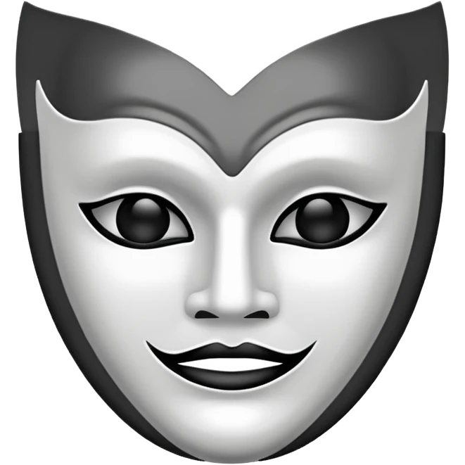 Create this emoji : 🎭 but in White and black and gray emoji
