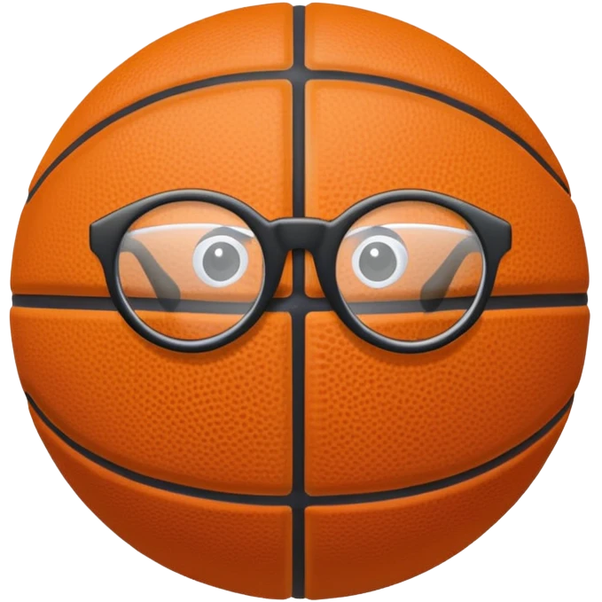 Basketball with glasses emoji