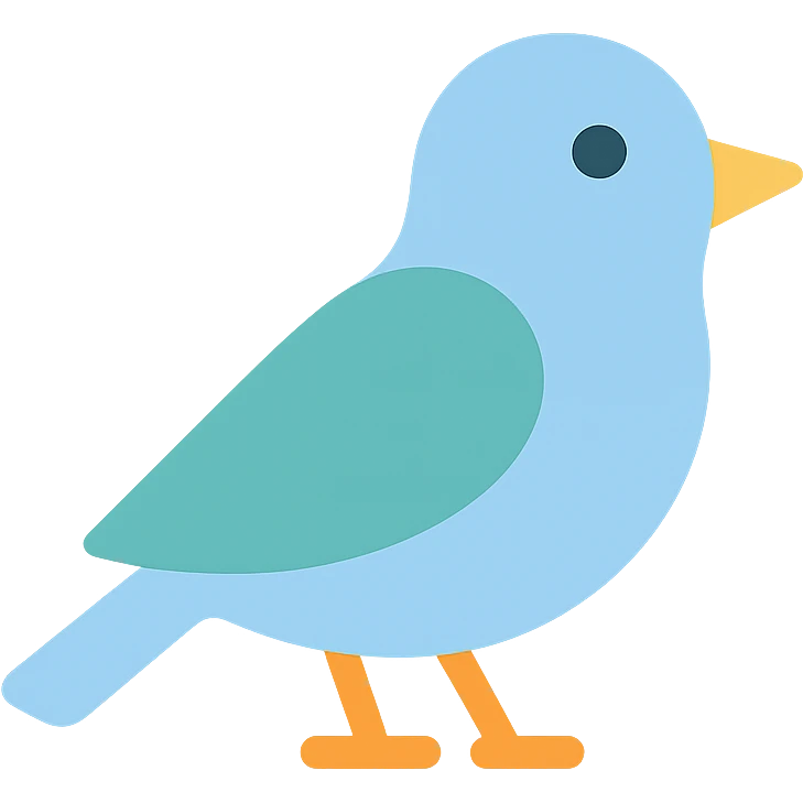A bird in the style of an icon emoji