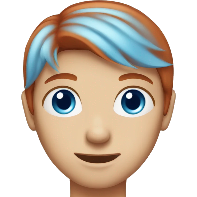red hair with blue eyes emoji