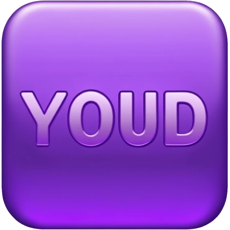Shiny purple text saying "YOU" emoji