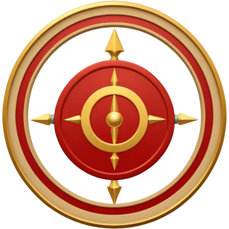 a circular casting sigil inspired by the wizard101 balance school using base color sand and trim color red. A golden scale in the middle as a the main focus  emoji
