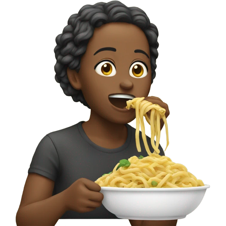 Kamala eating pasta emoji