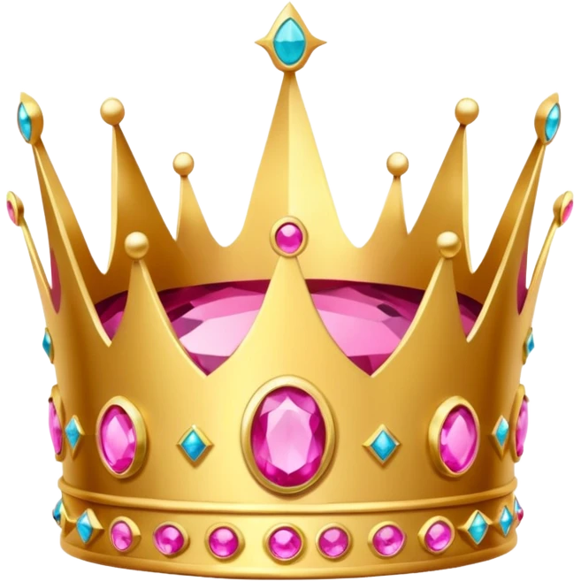 A luxurious golden crown with pink accents and elegant details, featuring a prominent empty space  emoji