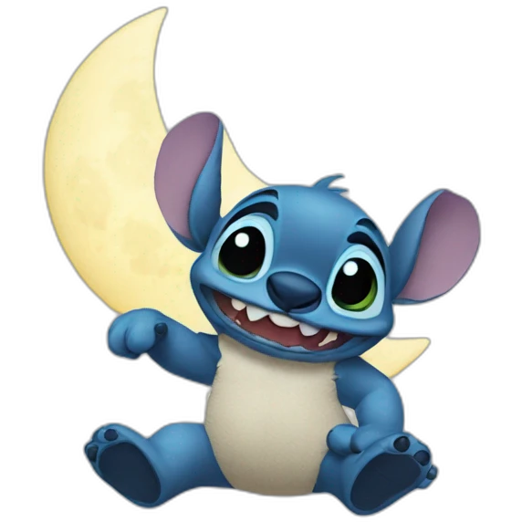 stich et la lune* emoji