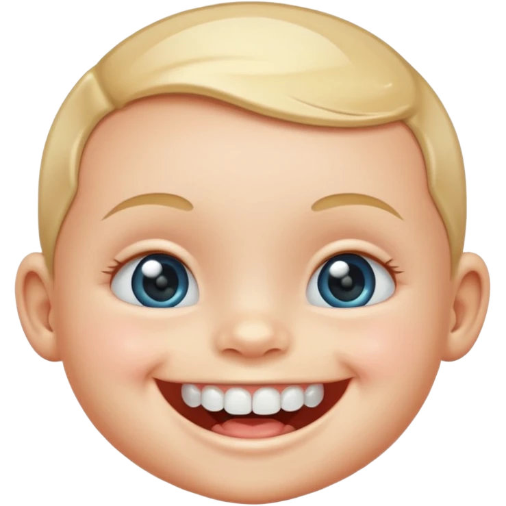 a smiling baby with teeth made of diamonds emoji