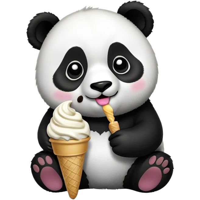 Panda eating ice cream emoji