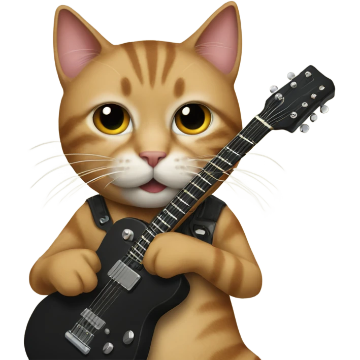 cat with guitar thoots emoji
