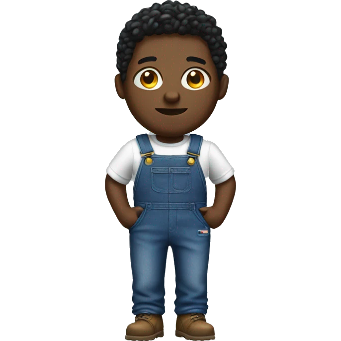 Black person with overalls emoji