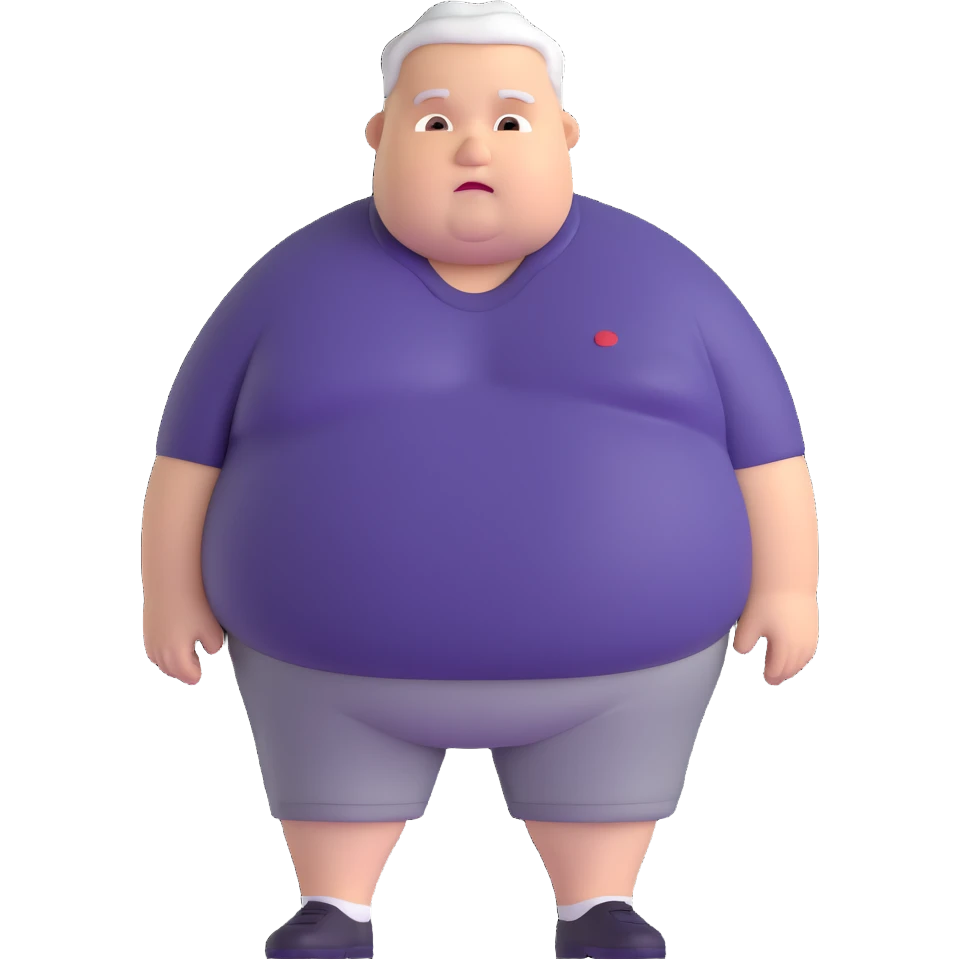 cheerful overweight white American man emoji