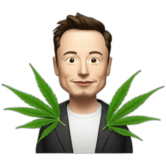 elon musk with marijuana emoji