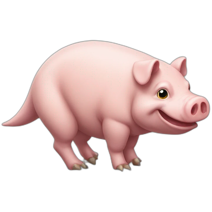 Cochon sur Dino emoji