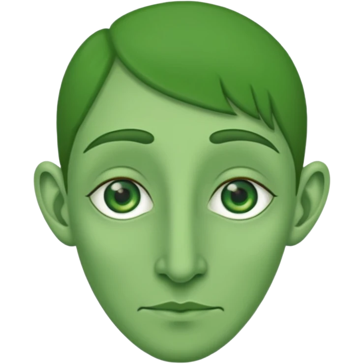A green head with a green long nose emoji