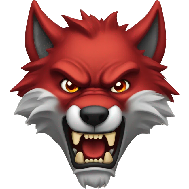 Angry Red demon wolf emoji