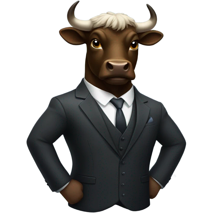 black bull with suit emoji